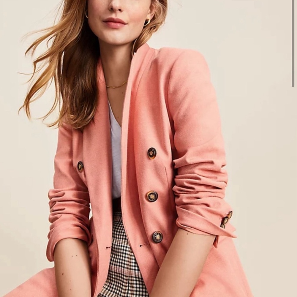 LOFT Brushed Flannel Double Breasted Blazer